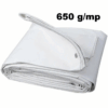 prelata impermeabila heavy alba pvc 650gmp cu inele